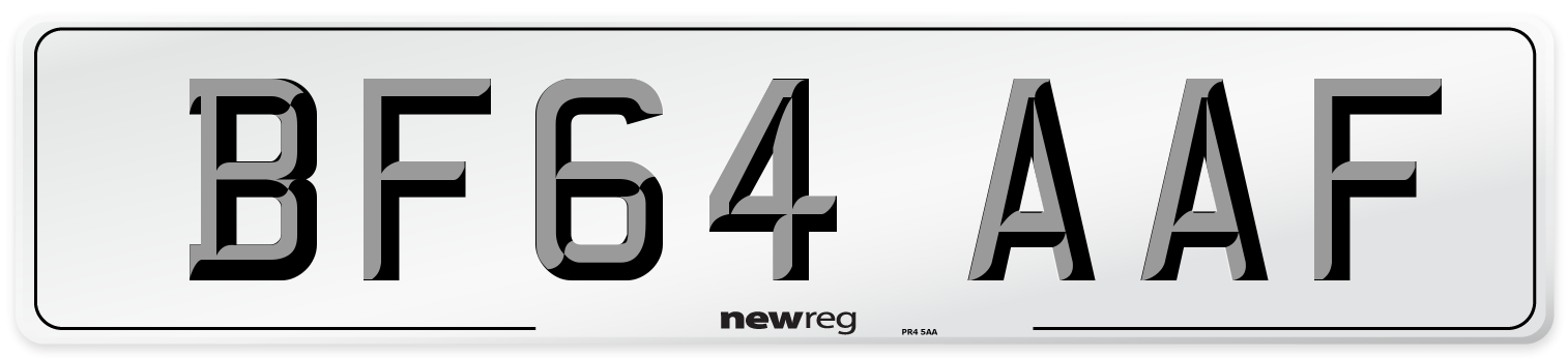 BF64 AAF Number Plate from New Reg